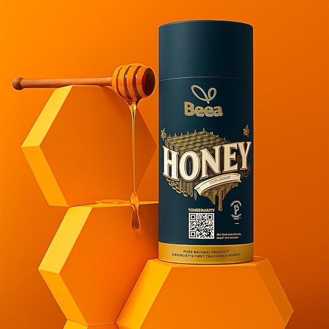 Premium Honey + FREE Wood Dipper | 4 Bottles of 8 Ounces Each (4 x 8 oz)